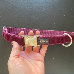 Velvet Dog Collar Size XL Gently Used Burgundy